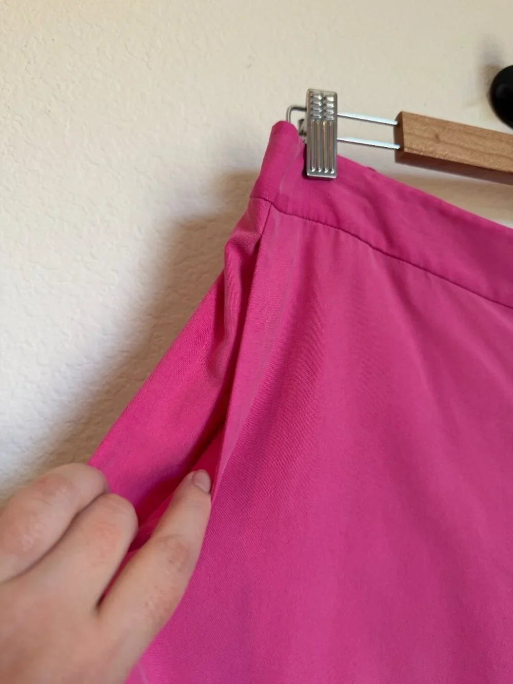 Lauren Ralph Lauren 100% Silk Hot Pink Wide Leg Trousers Size 16